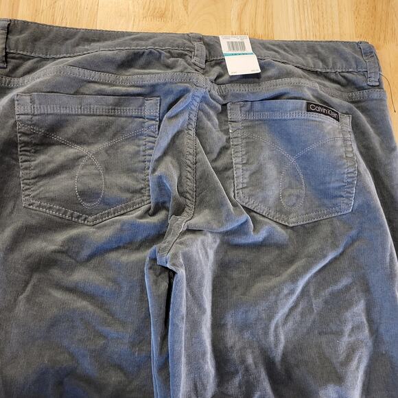 NWT Calvin Klein Jeans Gray Corduroy Straight Leg Sz. 16 Cotton Stretch - Picture 13 of 14